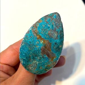 Chrysocolla Gemstone adjustable ring